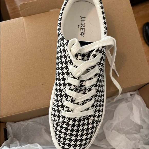 J.Crew factory Road Trip printed canvas sneakers. Houndstooth. Size 9.5. NWT - Picture 2 of 3